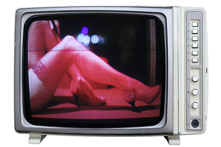 Röhrenfernseher mit Porno